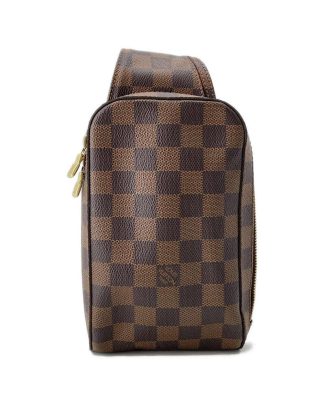Mens Preloved Damier Azur Crossbody Bag Unisex - Brown Clutches, Brown