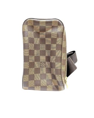 Mens Preloved Damier Azur Pochette Crossbody Bag - Brown Shoulder Bags, Brown