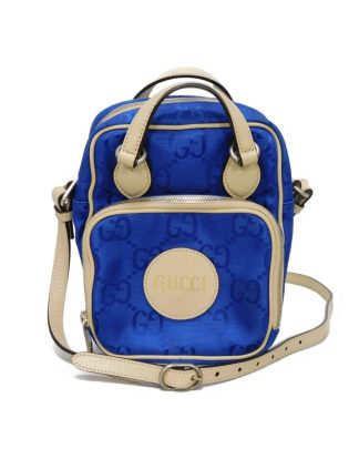 Mens Preloved GG Pattern Crossbody Bag Unisex - Blue Shoulder Bags, Blue