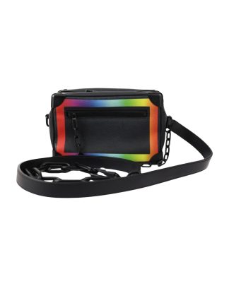 Mens Preloved Mini Rainbow Trunk Crossbody Bag - Black Shoulder Bags, Black