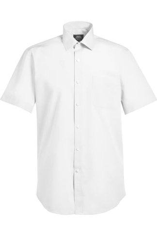 Mens White Rosello Poplin Short-Sleeved Formal Shirt, White