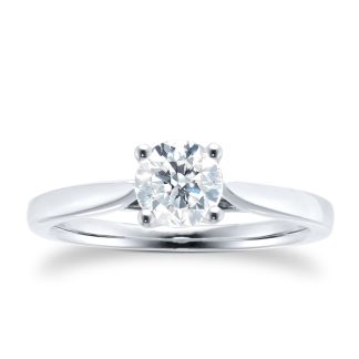 Platinum 0.70cttw Brilliant Cut Solitaire Diamond Engagement Ring- Ring Size J