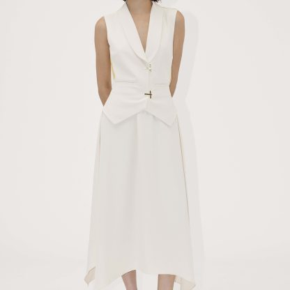 Stine Goya Tailored Handkerchief Satin Dress