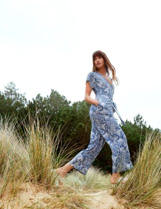 Wrap Front Jumpsuit - 10 / NAVY