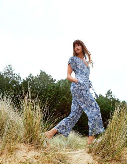 Wrap Front Jumpsuit - 10 / NAVY