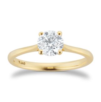 18ct Yellow Gold 0.80cttw Brilliant Cut Diamond Solitaire Engagement Ring - Ring Size I