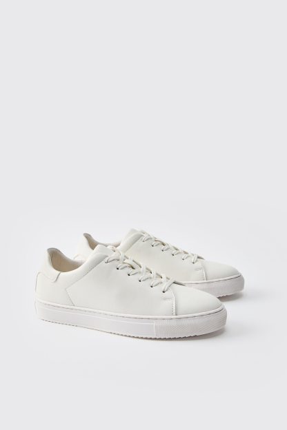 Mens White Essential Skater Trainers, White