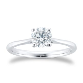 Platinum 0.80cttw Brilliant Cut Diamond Solitaire Engagement Ring - Ring Size I
