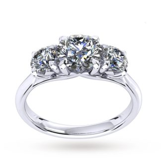 Ena Harkness Three Stone Engagement Ring 1.20 Carat Total Weight - Ring Size I