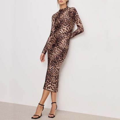 Good American Shine Stretch-Satin Midi Dress - L