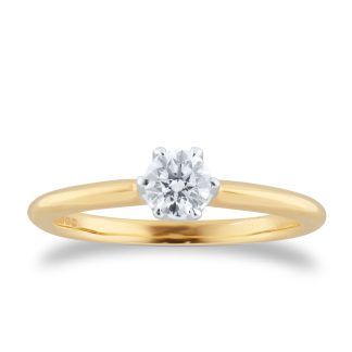 Hermione 18ct Yellow Gold 0.40ct Diamond Engagement Ring - Ring Size P