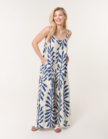 Printed Jumpsuit - L/XL / BLUE