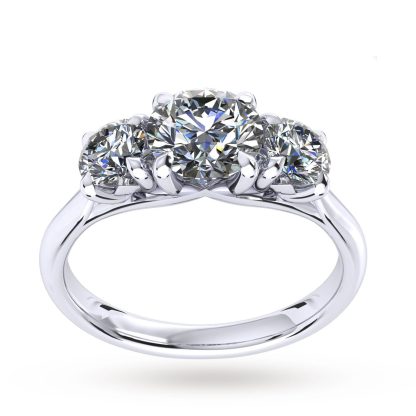 Ena Harkness Three Stone Engagement Ring 1.20 Carat Total Weight - Ring Size Q