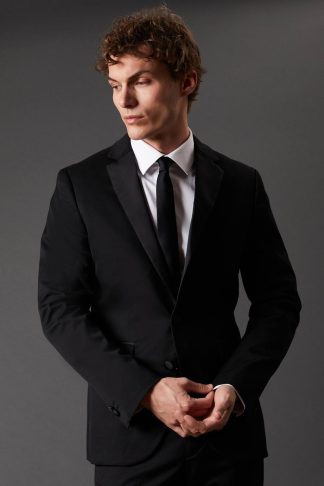 Mens Black Skinny Fit Tuxedo Suit Jacket