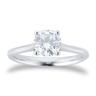 Platinum 1.00ct Solitaire Diamond Engagement Ring - Ring Size K