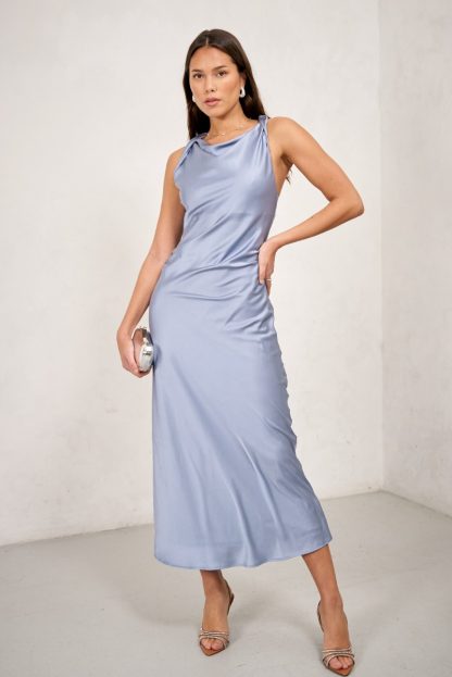 TFNC Karen Dusty Blue Maxi Dress