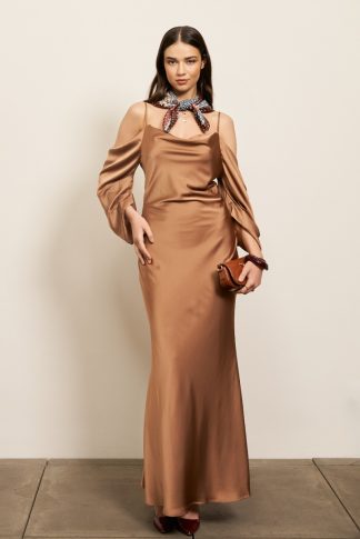 TFNC Vivian Mocha Maxi Dress